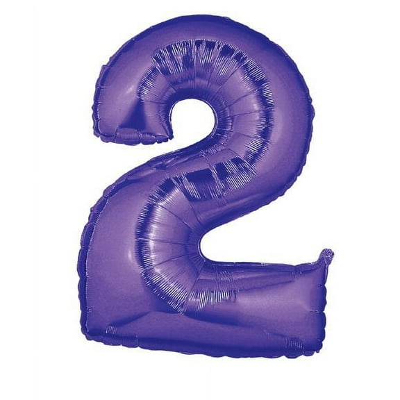 Giant Purple Number 2 Foil Balloon 40"