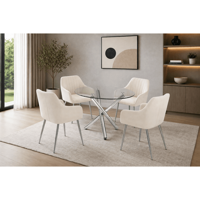 Ensemble de salle à manger K-Living 5 pièces en beige