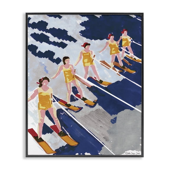 Stupell Industries Coastal Retro Water Ski Show Line Black Framed Giclee Art, 11 x 14, by Stellar Design Studio