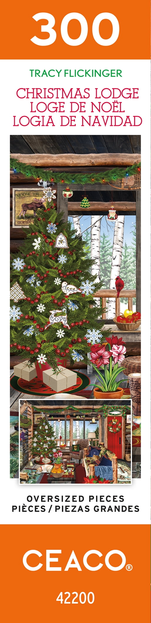 Ceaco - Tracy Flickinger Christmas Lodge - 300 Piece Interlocking Jigsaw Puzzle
