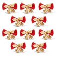 thumbnail image 3 of Worallymy Lazos Árbol de Navidad Decoración de fiesta Bowknots Guirnalda Colgante Adornos artesanales Accesorios con campana, Pelusa, 10 piezas Worallymy JD735795799, 3 of 7