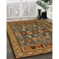 thumbnail image 3 of Ahgly Company Machine Washable Indoor Round Abstract Dark Sienna Brown Area Rugs, 8' Round, 3 of 7