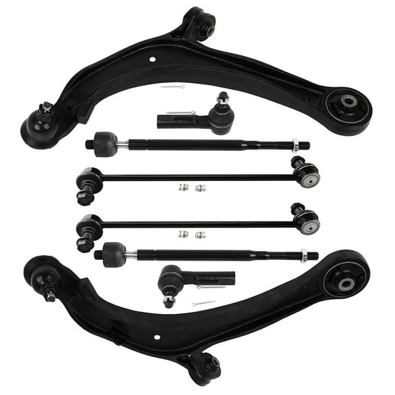 ECCPP - 8PCS Front Lower Control Arm w/Ball Joint Inner Outer Tie Rod End Sway Bar Link Compatible Fit 2011-2017 For Honda Odyssey Suspension Kit