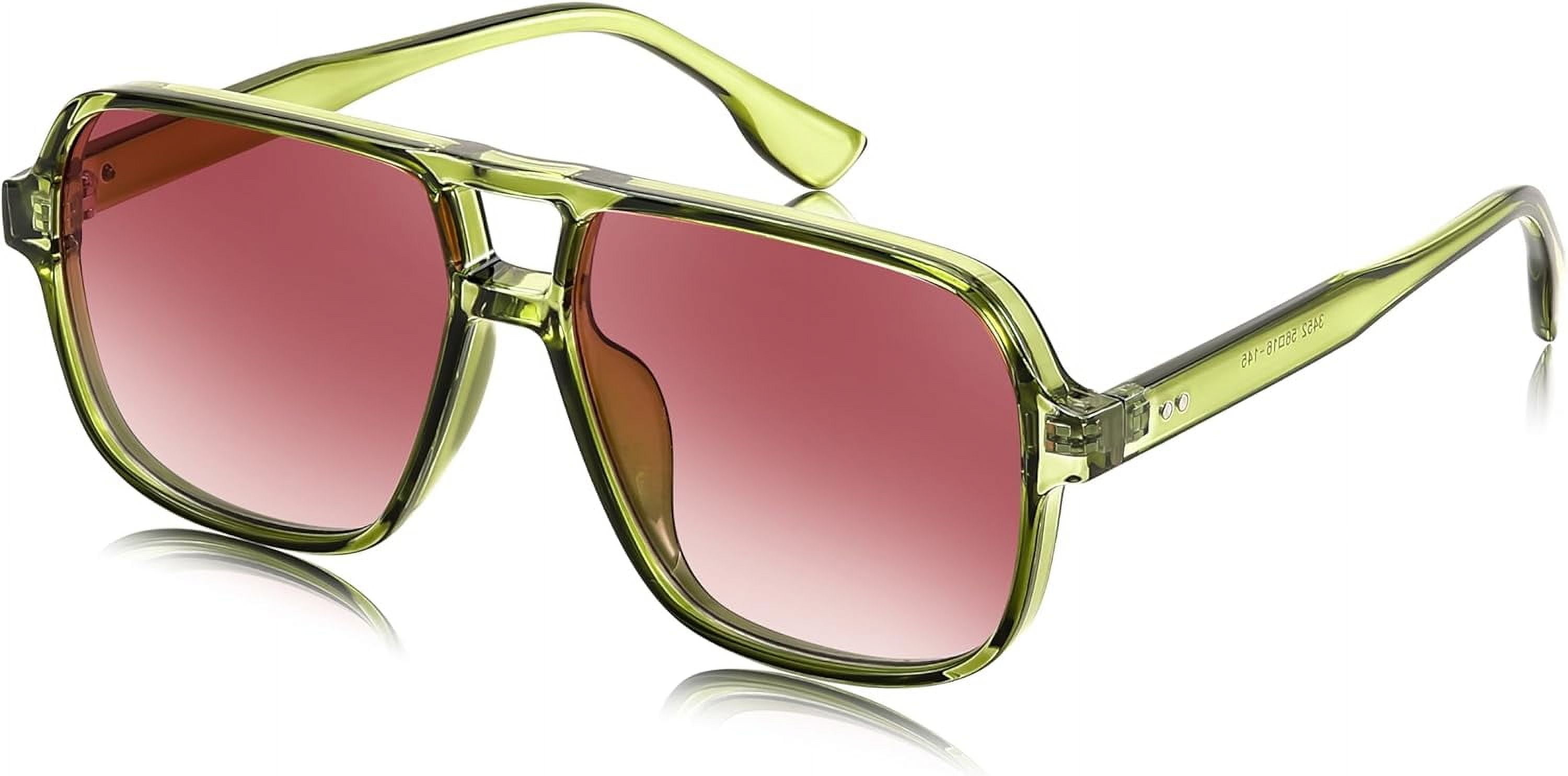 Retro Square Aviator Sunglasses with Metal Rivets FEISEDY-Retro-Square-Aviator-  main image 3