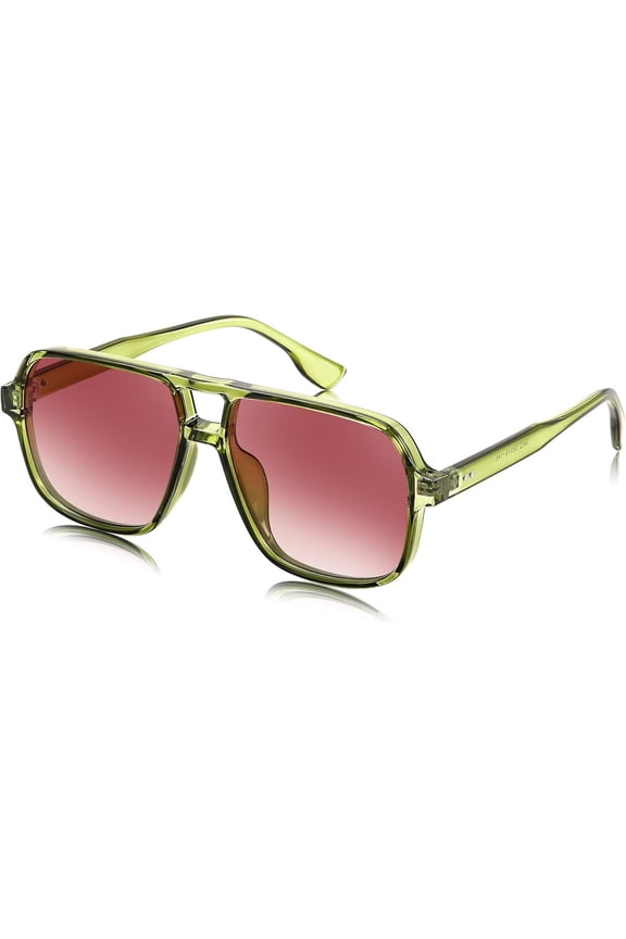 Retro Square Aviator Sunglasses Women Men 70s Vintage Trendy Plastic Frame Sun Glasses B4158