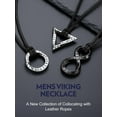 thumbnail image 3 of Bandmax Black Viking Runes Pendant Necklace for Men Women Infinity Knot Pendant with Adjustable Leather Rope Chain Gift for Birthday Father's Day, 3 of 10