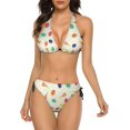 thumbnail image 1 of NICKSUN Women's Bikini Sets, Cute Print Two Piece Bathing Suits Sexy Halter Padded Bikini Swimsuits, 1 of 6