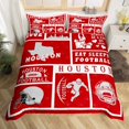 thumbnail image 2 of Erosebridal Housse de Couette Grand Football pour Garçons Filles, Ensemble de Literie Sport, Ensemble de Lit Réversible Rugby pour Fan de Football, Housse de Courtepointe Patchwork Ballon avec 2 Taies d'Oreiller pour Chambre (Houston) (Sans Couette), 2 of 5
