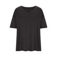 thumbnail image 4 of AherBiu Pajamas Tops for Women Shorts Sleeve Summer Casual Loose Comfy Soft V Neck Top Tees T-Shirts, 4 of 4