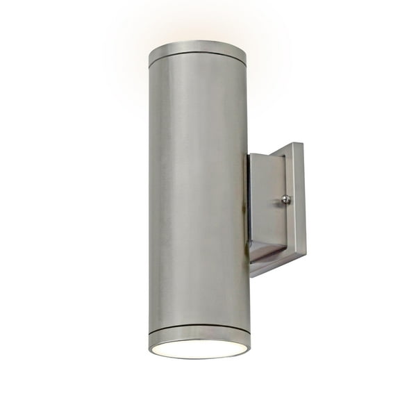 ULTRALUX LED 12" Modern LED Up and Down Wall Light - 2000 Lumen Outdoor Sconce 30W - 3000K Exterior Light Fixture (Brushed Nickel)