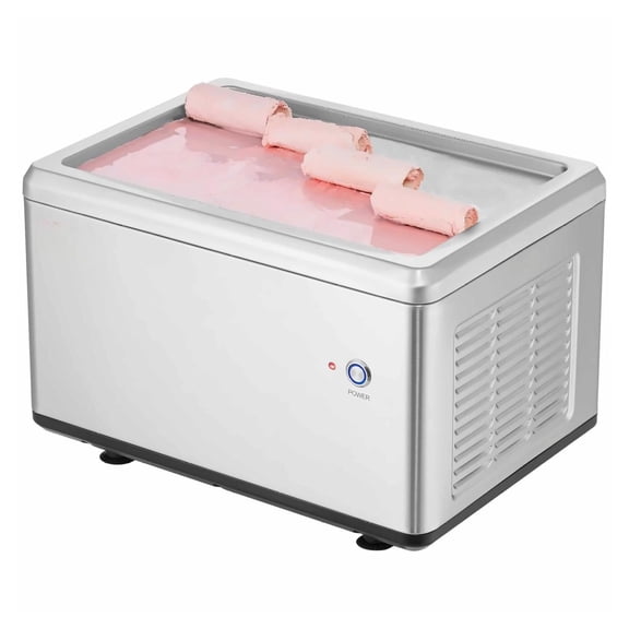 Fried Ice Cream Roll Machine, 12.6" Stainless Steel Pan Maker with Compressor & 2 Scrapers, Frozen Yogurt Ice Cream Roller for Home & Commercial Use