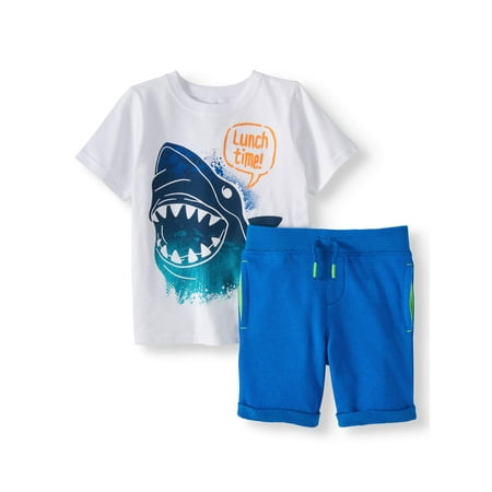 Garanimals Graphic T-Shirt & French Terry Shorts, 2pc Outfit Set (Toddler Boys)