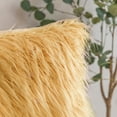 thumbnail image 3 of Luxury Mongolian Fluffy Faux Fur Series Square Decorative Throw Pillow Cusion for Couch, 22" x 22", Ginger, 2 Pack, 3 of 7