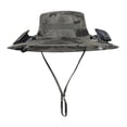 thumbnail image 3 of Sombrero de enfriamiento del ventilador Sombreros de vaquero ajustables transpirables recargables de ala ancha Sombrero para el sol tinta verde, 3 of 8