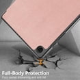 thumbnail image 3 of KOMI Slim case pour Galaxy Tab A9+ A9 Plus (Modèle 2023: Sm-X210/x215/x216) Étui Intelligent en Cuir à Rabat 3 Volets Fonction Support étui Arrière Rigide PC Or Rose, 3 of 5