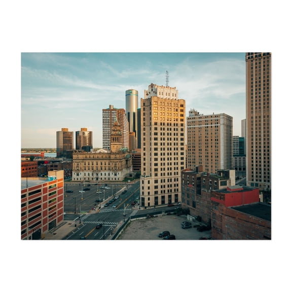 Downtown Views, Detroit 05 - Detroit Michigan Photography Unframed Wall Art Print 5 x 7 inches
