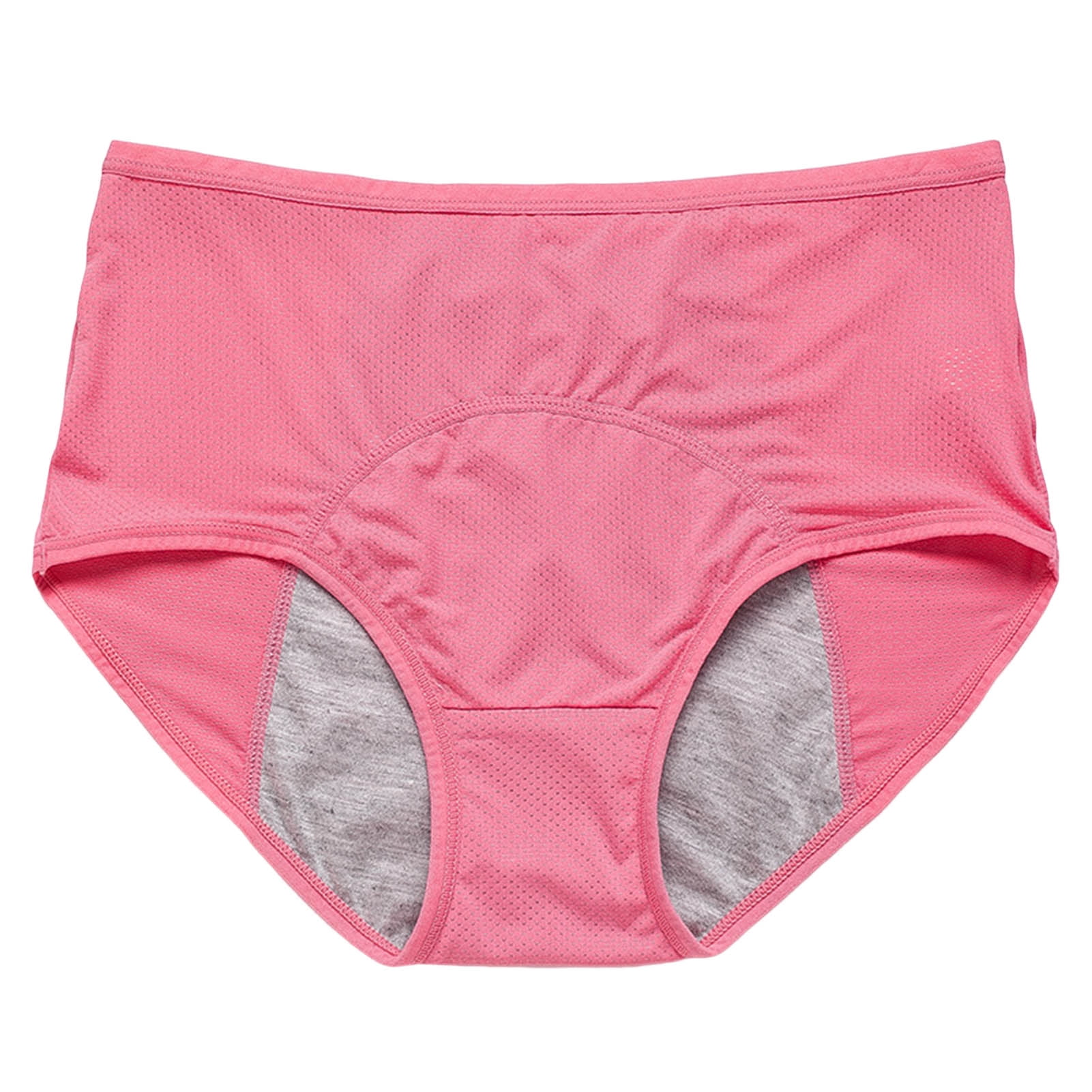 PERZOE Panties Lady Panties Elastic High Waist Solid Color Sweat Absorption Moisture Wicking