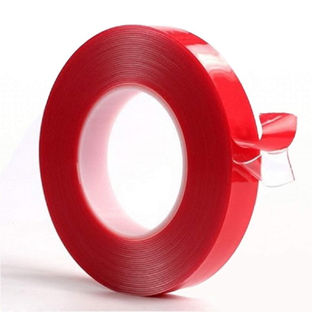 Cinta adhesiva de montaje de espuma acrílica transparente de doble cara, 10 m x 10 mm, pegamento resistente a la intemperie, resistente al calor