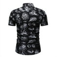 thumbnail image 3 of Floenr Mens T Shirts,Mens Casual Short Sleeve Printing Cardigan Turn-Down Collar T-Shirt Blouse Tops, 3 of 5