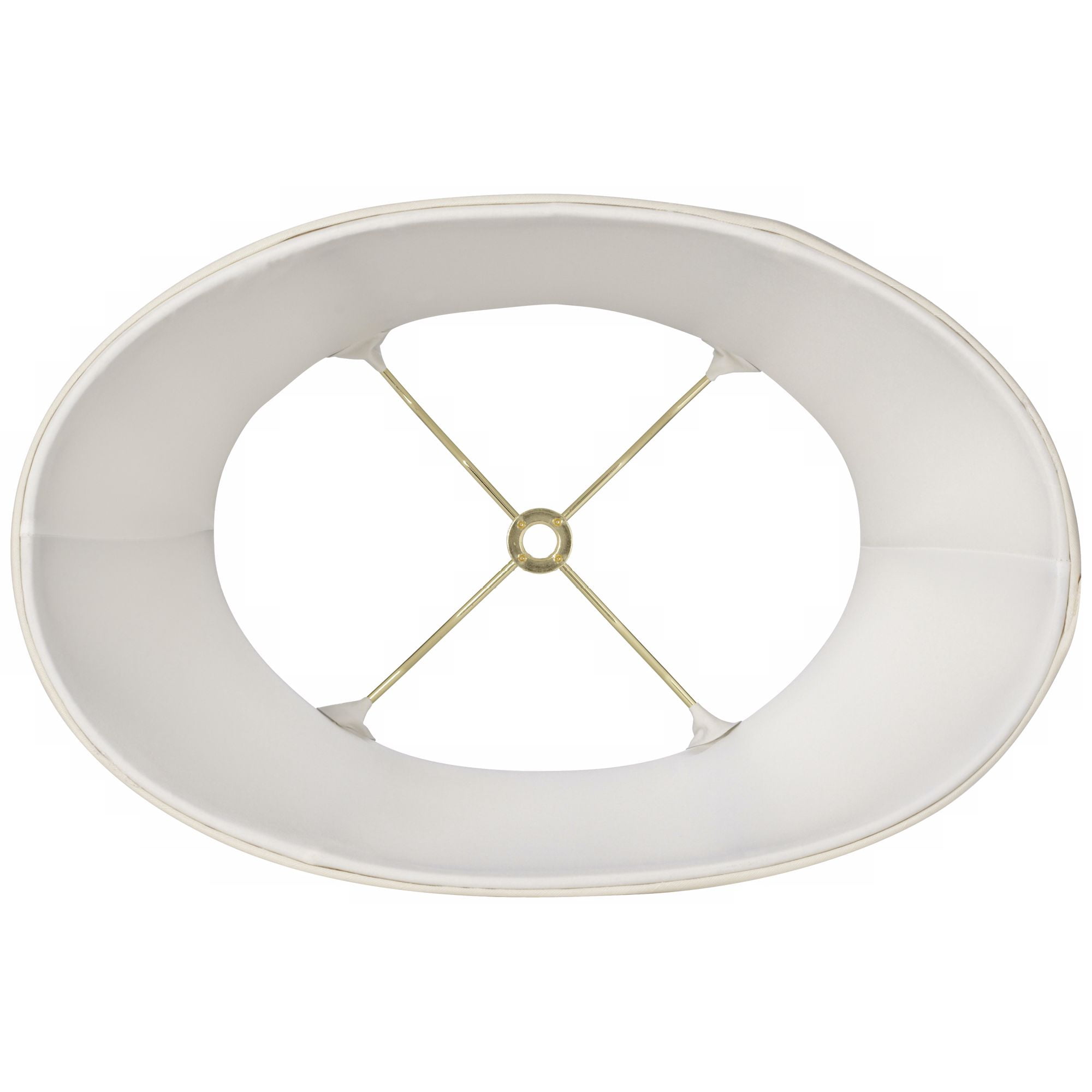 Springcrest Cream Small Oval Lamp Shade 9" Wide and 6.5" Deep at Top x 12" Wide and 8" Deep at Bottom x 9" Slant (Spider) Replacement with Harp