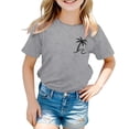 thumbnail image 3 of Miaoju Girls Oversized T Shirts Crew Neck Letter Print Short Sleeve T-Shirt Cute Tunic Blouse Tee for Boys & Girls, 3 of 6