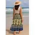 thumbnail image 4 of Moomaya Women's Chiffon Maxi Skirt with Lining - 40" Long Printed Skirt for Beach, Summer Outfits, High Waist Flowy Skirt, 4 of 7