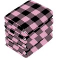 thumbnail image 4 of SKYSONIC 6 PCS Pink Buffalo Plaid Washcloths, 12"x12" Cotton Wash Cloths, Highly Absorbent and Soft Face Towels for Bathroom,Gym,Hotel and Spa, 4 of 7