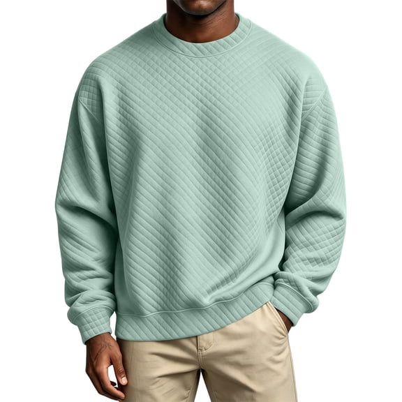 Horkkom Crewneck Sweatshirt Men Solid Color Pullover Oversized Sweatshirts Comfort Casual Sweatshirt XXXL