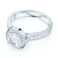 thumbnail image 3 of Sterling Silver 1CT Simulated Round Brilliant Cut Diamond Halo Promise Engagement Ring (9), 3 of 6