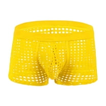 WMTBSRSW Men's Mesh Fishnet See Through Shorts Openwork Boxers Elastic Waisted Lounge Shorts Pajamas Bottoms Mesh Booty Shorts Underwear