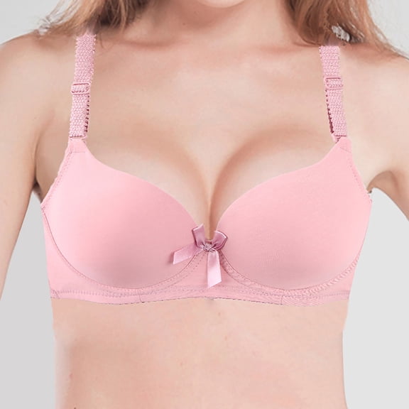 Gamivast Womens Front Closure Bras Plus Size Wireless Lightweight Wirefree Bras Supportive Lifting Full Coverage Back Smoothing Sleep Everyday Bras Pink L