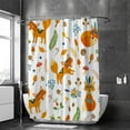 thumbnail image 2 of Coolnut Bath Shower Curtain Liners Cute Tribal Foxes 72x72in Polyester Waterproof with 12 Curtain Hooks, 2 of 6