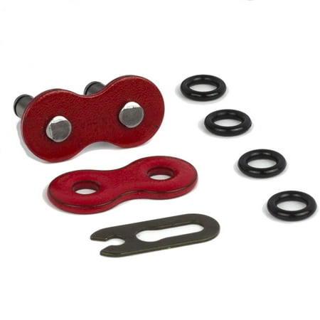 Unibear 520 Motorcycle Chain O-Ring Connecting Link Red Clip Type, Japan Technology, Wear Resistant   (4