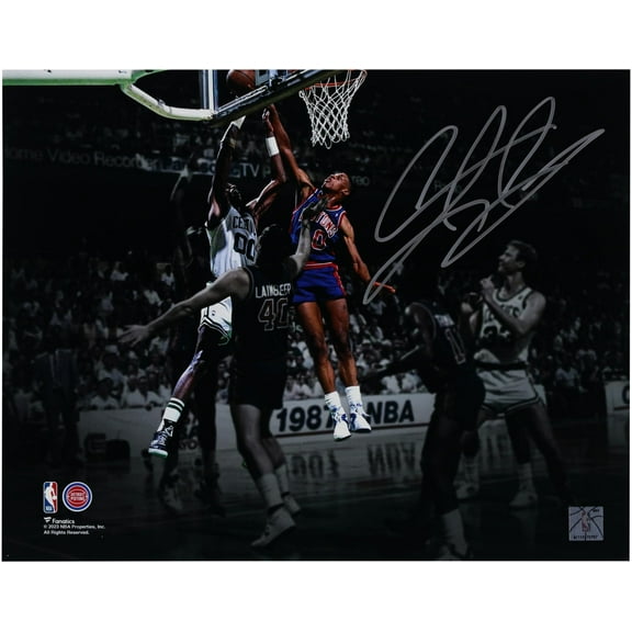 Dennis Rodman Detroit Pistons Autographed 11" x 14" Block vs. Boston Celtics Photograph - Fanatics Authentic Certified