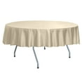 thumbnail image 2 of Ultimate Textile (3 Pack) Reversible Shantung Satin - Majestic 60-Inch Round Tablecloth - for Weddings, Home Parties and Special Event use, Tan Beige, 2 of 4