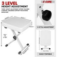 thumbnail image 3 of 5Core Keyboard Stand Adjustable z Style Piano Riser + Keyboard Piano Bench WHITE, 3 of 5