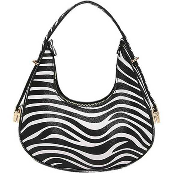 Women Underarm Handbag Shoulder Bag with Cow Print Zebra Stripes Print Leopard Print Personalized PU Leather Handbag for Daily Use