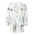 thumbnail image 5 of AOOCHASLIY Women's New T-shirt Mid-length 3/4 Sleeves Blouse Round Neck Casual Floral Printing Tops, 5 of 5