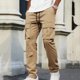 thumbnail image 5 of Ceisia Men's Solid Color Slim Straight Cargo Pants Elastic Waist Drawstring Tactical Trousers with Multi Pockets Gifts, 5 of 5
