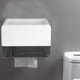 thumbnail image 3 of Caja de papel higiénico montada en la pared, estante para pañuelos impermeable para baño (negro transparente), 3 of 8