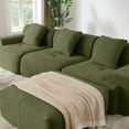 thumbnail image 4 of 113" Modern L-Shape Cloud Couch Sectional, Corduroy Upholstery Sectional Couches for Living Room,No Assembly,Green, 4 of 8