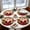 1# Santa&Reindeer, variant on 4 Pack Christmas Themed Round Placemats,Washable Heat Resistant Table Mats, Holiday Dinner Party Table Decor