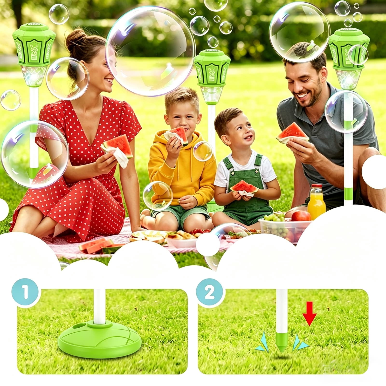 syligr Rechargeable Bubble Machine for Kids Outdoor Play, Adjustable Height, Detachable Wand, Automatic Bubble Maker for Weddings, Bubble Blower for Backyard Party,Toddler Bubble Toy for Outdoor Fun