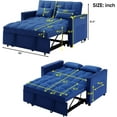 thumbnail image 4 of Lunale 55" Convertible Loveseat Sleeper, Tufted Pull Out Sofa Bed for Living Room, Blue Velvet, 4 of 8