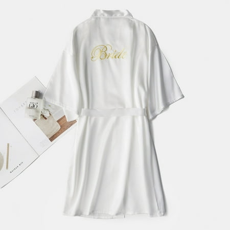 

Coappsuiop Lingerie For Women Women s Soild Satin Sleepwear Pajamas Bathrobe Nightgown For Bride Wedding Party Underwear Women
