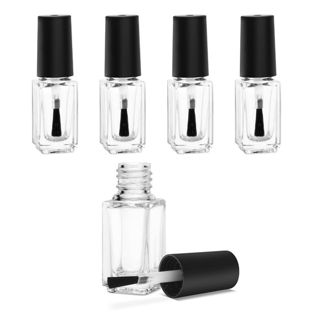 AHIER Botellas de esmalte de uñas Botellas vacías de esmalte de uñas con tapa de cepillo (5 ml 5P)