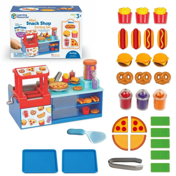 Learning Resources Mini Snack Shop Sorting Set, Play Food Shop, Ages 3 