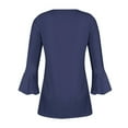thumbnail image 5 of OKSALE Tunic Tops for Women Loose Fit Dressy 3/4 Sleeve Blouses V Neck Botton Up Shirts Casual Solid Color T-Shirts 2025 Fall Lightweight Breathable Clothes, 5 of 5