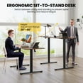 thumbnail image 5 of Costway 63 x 24 Inch Sit Stand Desk Height Adjustable Electric Standing Desk Brown, 5 of 10