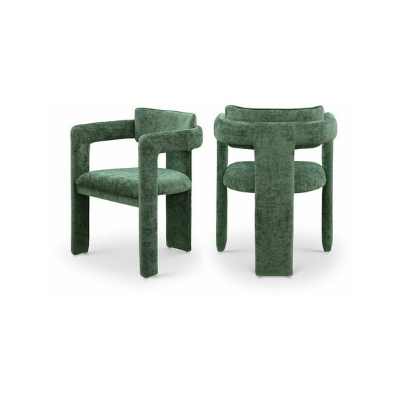 Meridian Furniture Brenda Green Chenille Fabric Dining Chair (Set of 2)
